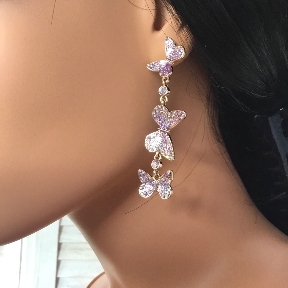 COPY - Betsy Johnson Sparkly Butterfly Earrings